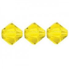 Preciosa MC Bicone 4mm beads Citrine 80310